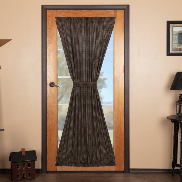 Shop Black Primitive Curtains Vhc Kettle Grove Plaid Door Panel