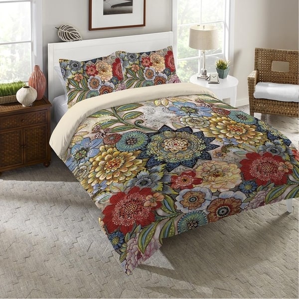 Shop Boho Bouquet Queen Duvet Free Shipping Today Overstock