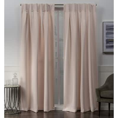 ATI Home Sateen Woven Blackout Button Top Window Curtain Panel Pair