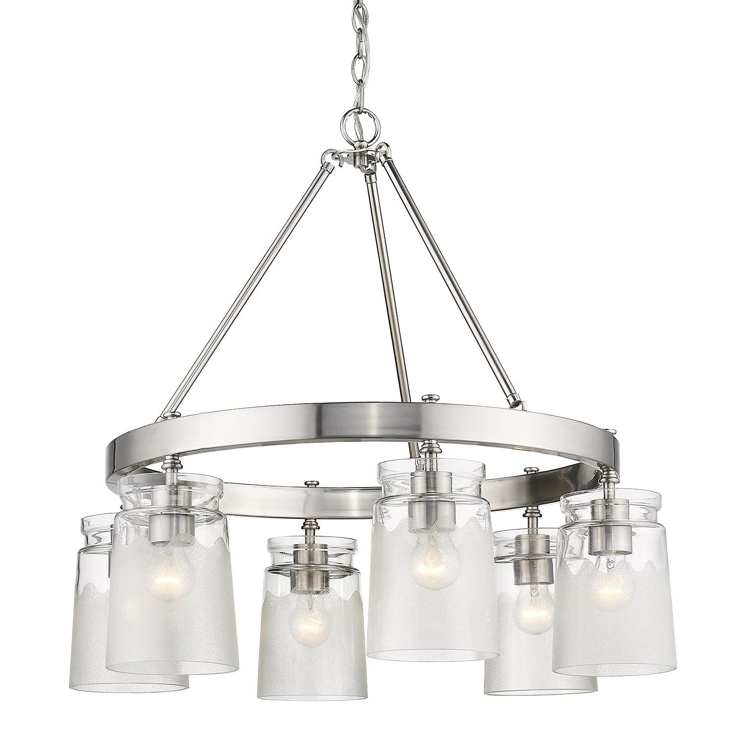 Copper Grove Artashat 6-light Pewter Chandelier w/ Frosted Glass Shade (pewter with clear frosted artisan glass) - Chandeliers For Bedrooms by Overstock.com