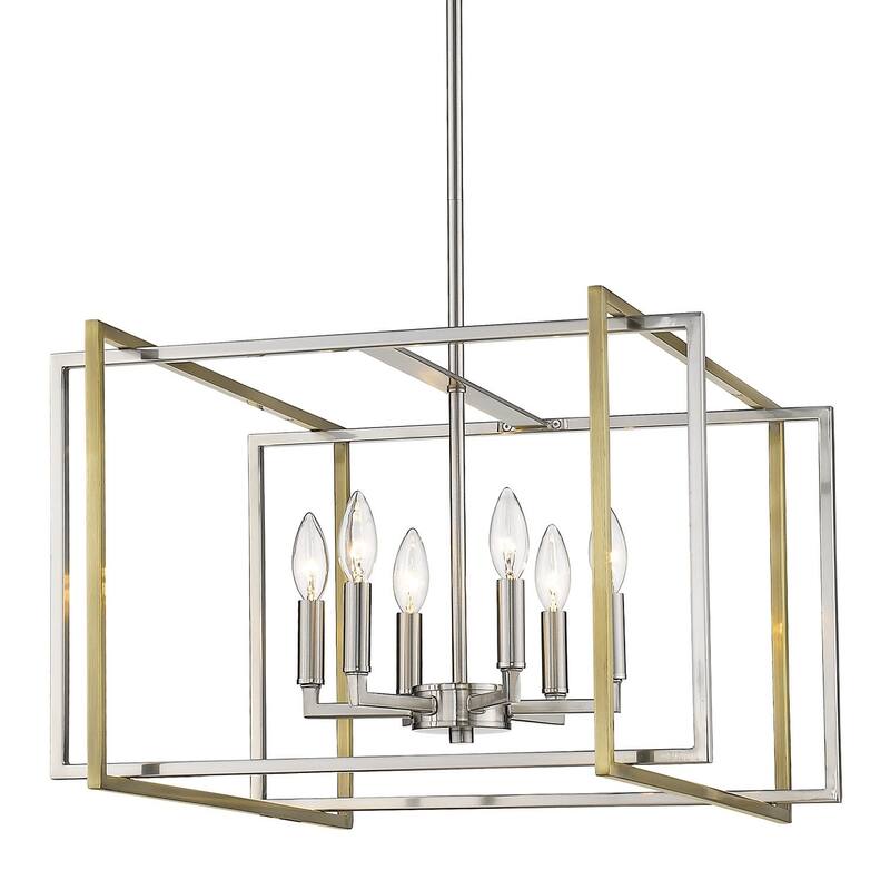 Strick & Bolton Norwood Steel 6-light Geometric Chandelier