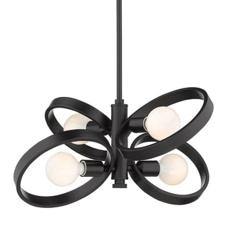 Strick & Bolton Erelli 4-light Black Steel Chandelier (Black) - Chandeliers For Bedrooms by Overstock.com