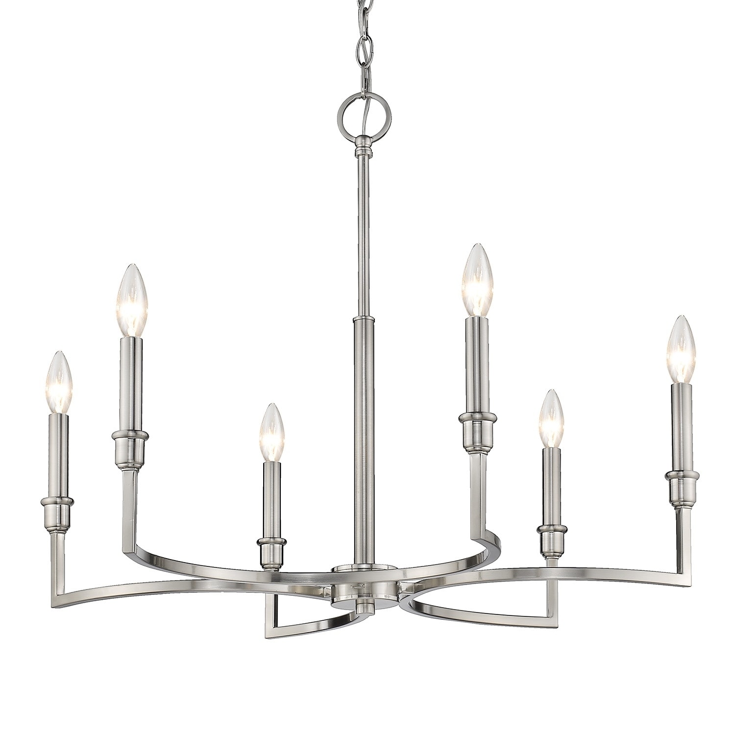 Strick & Bolton Monroe 6-light Chandelier in Pewter (Pewter) - Chandeliers For Bedrooms by Overstock.com