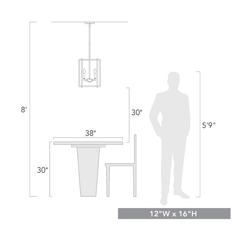Strick & Bolton Norwood 4-light Steel Geometric Chandelier
