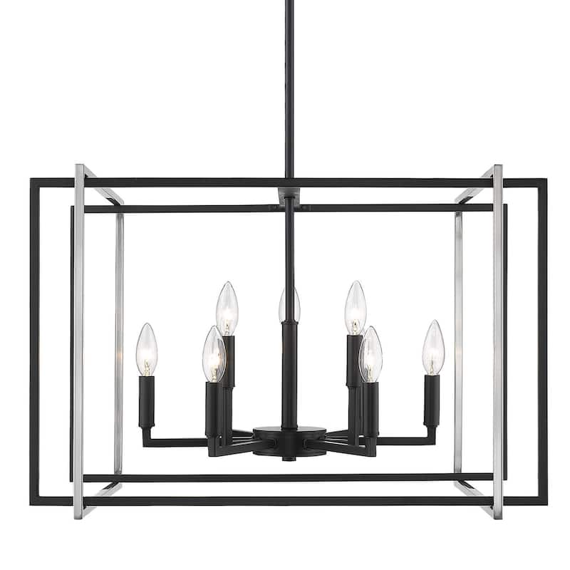 Strick & Bolton Norwood 2-tone Steel Cage 9-light Chandelier