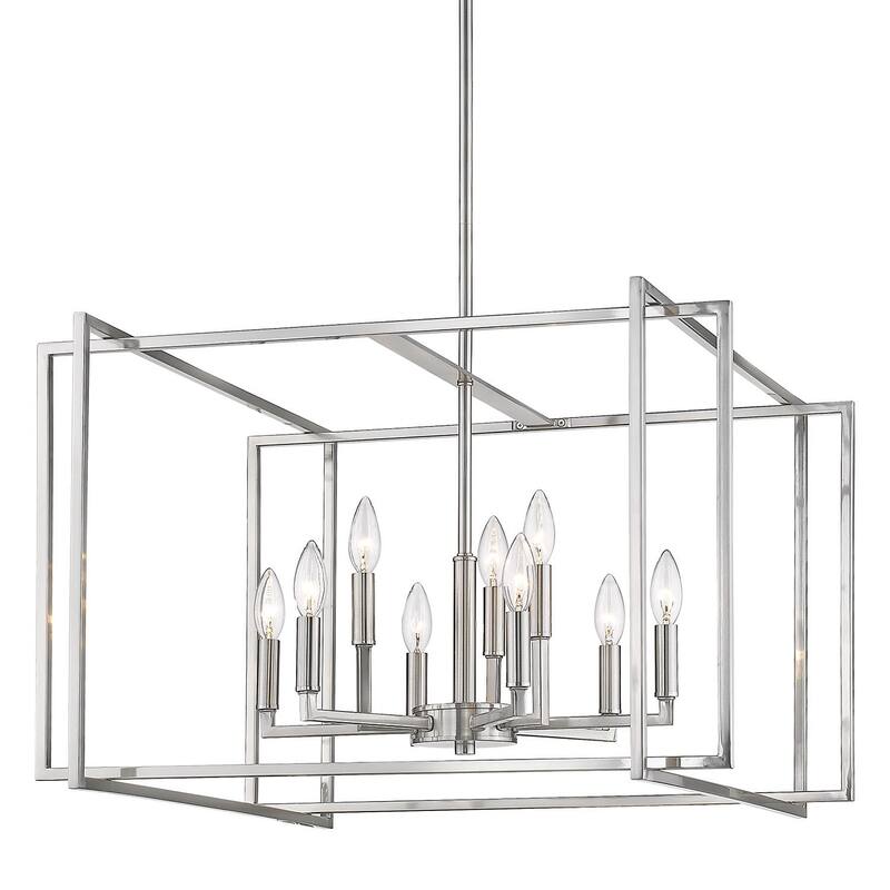 Strick & Bolton Norwood 2-tone Steel Cage 9-light Chandelier