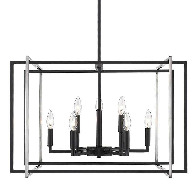 Strick & Bolton Norwood 2-tone Steel Cage 9-light Chandelier