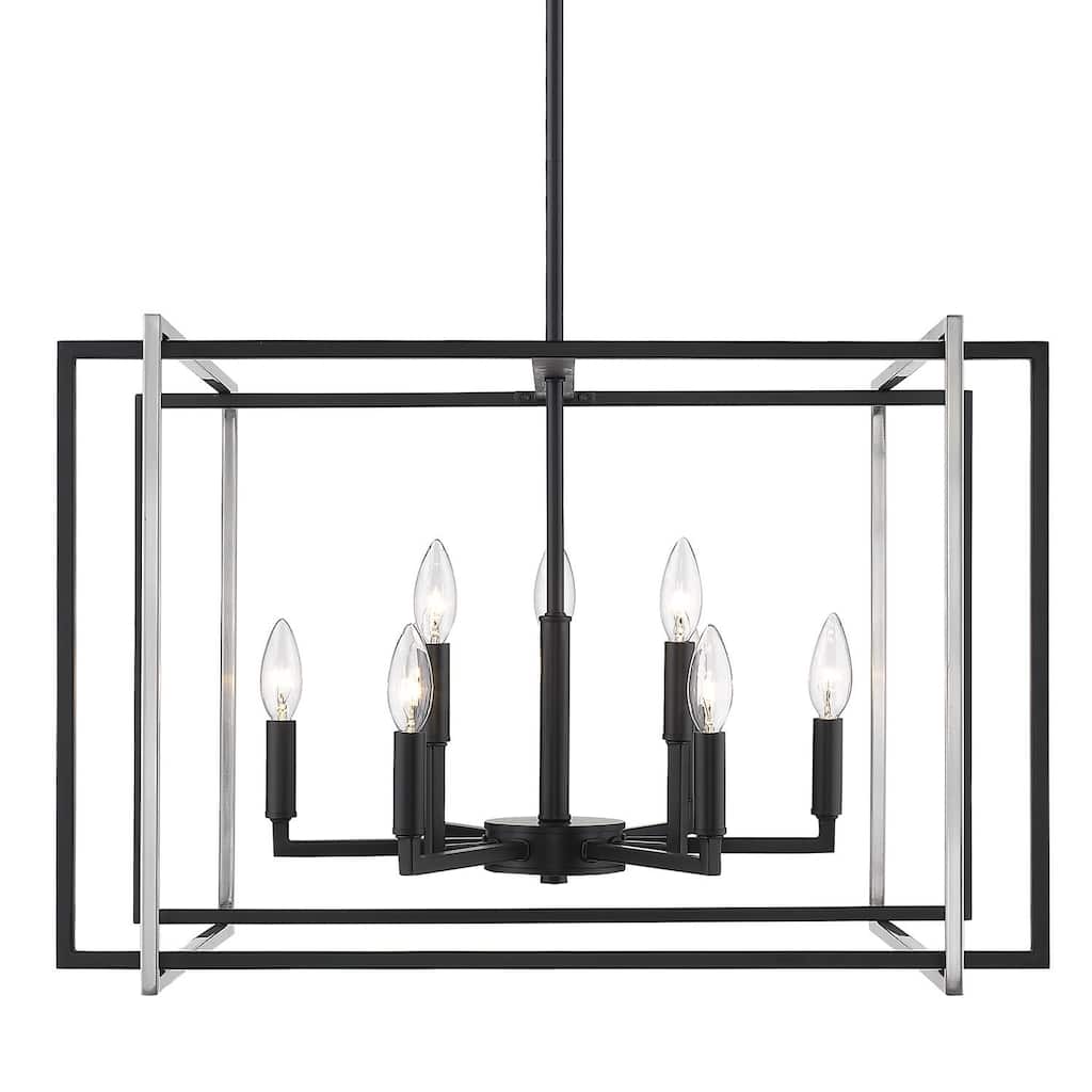 Strick & Bolton Norwood 2-tone Steel Cage 9-light Chandelier