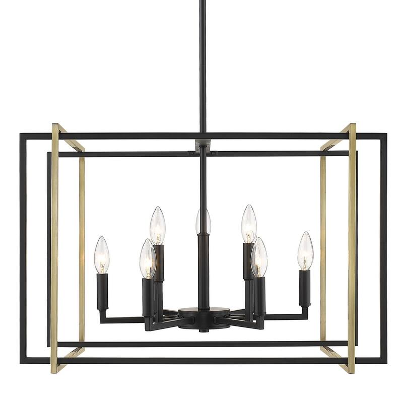 Strick & Bolton Norwood 2-tone Steel Cage 9-light Chandelier