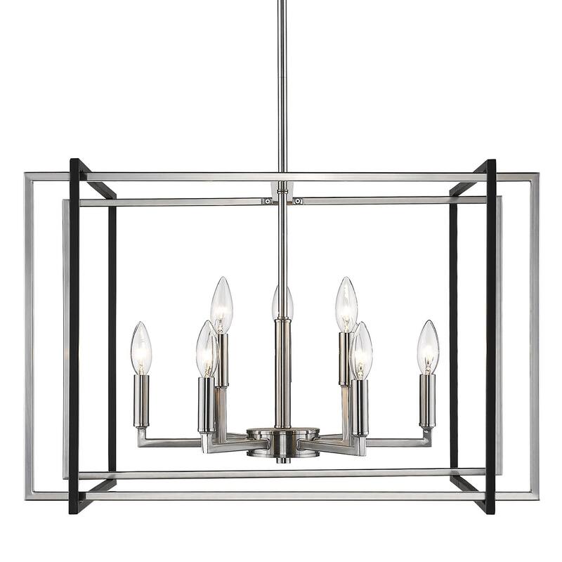 Strick & Bolton Norwood 2-tone Steel Cage 9-light Chandelier