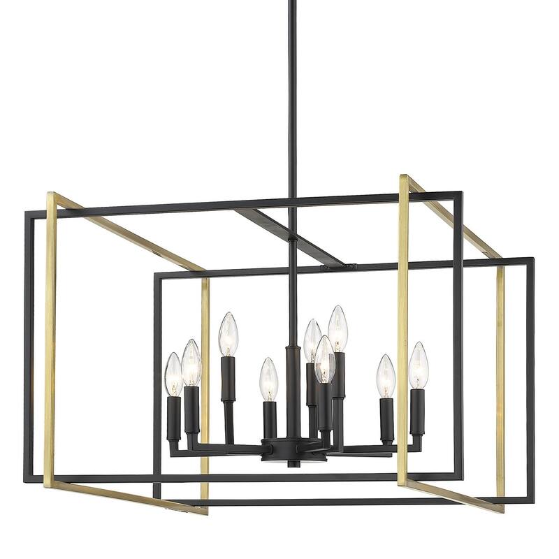 Strick & Bolton Norwood 2-tone Steel Cage 9-light Chandelier