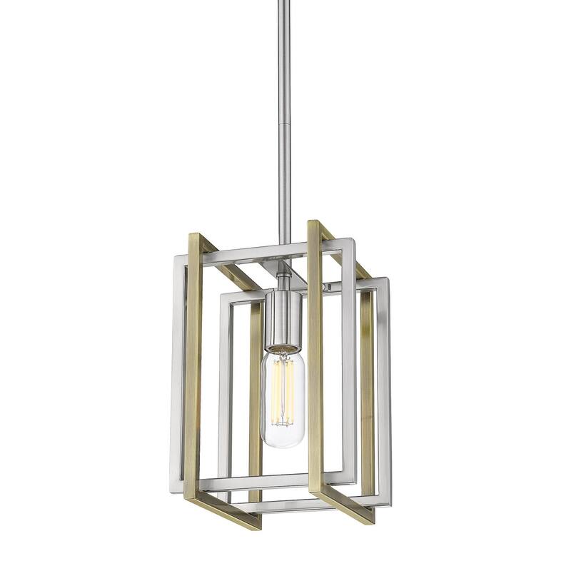 Strick & Bolton Norwood Black/ Aged Brass Mini Pendant
