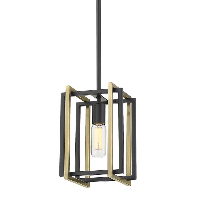 Strick & Bolton Norwood Black/ Aged Brass Mini Pendant