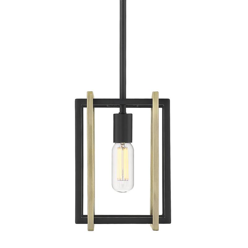 Strick & Bolton Norwood Black/ Aged Brass Mini Pendant