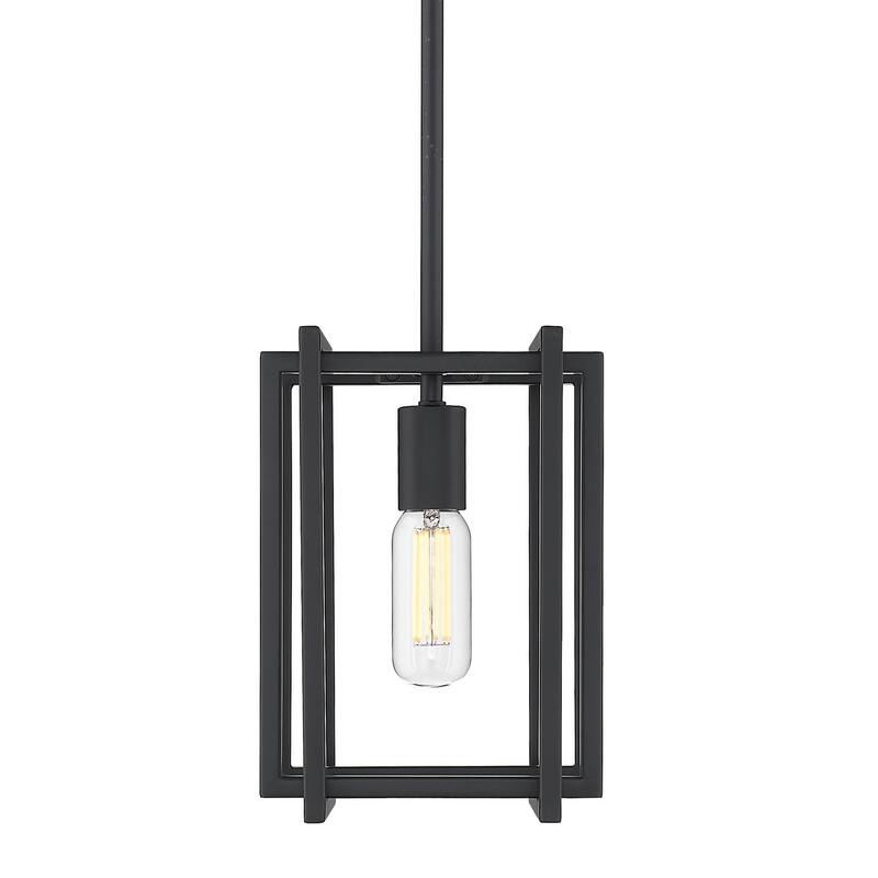 Strick & Bolton Norwood Black/ Aged Brass Mini Pendant - black with matte black accents