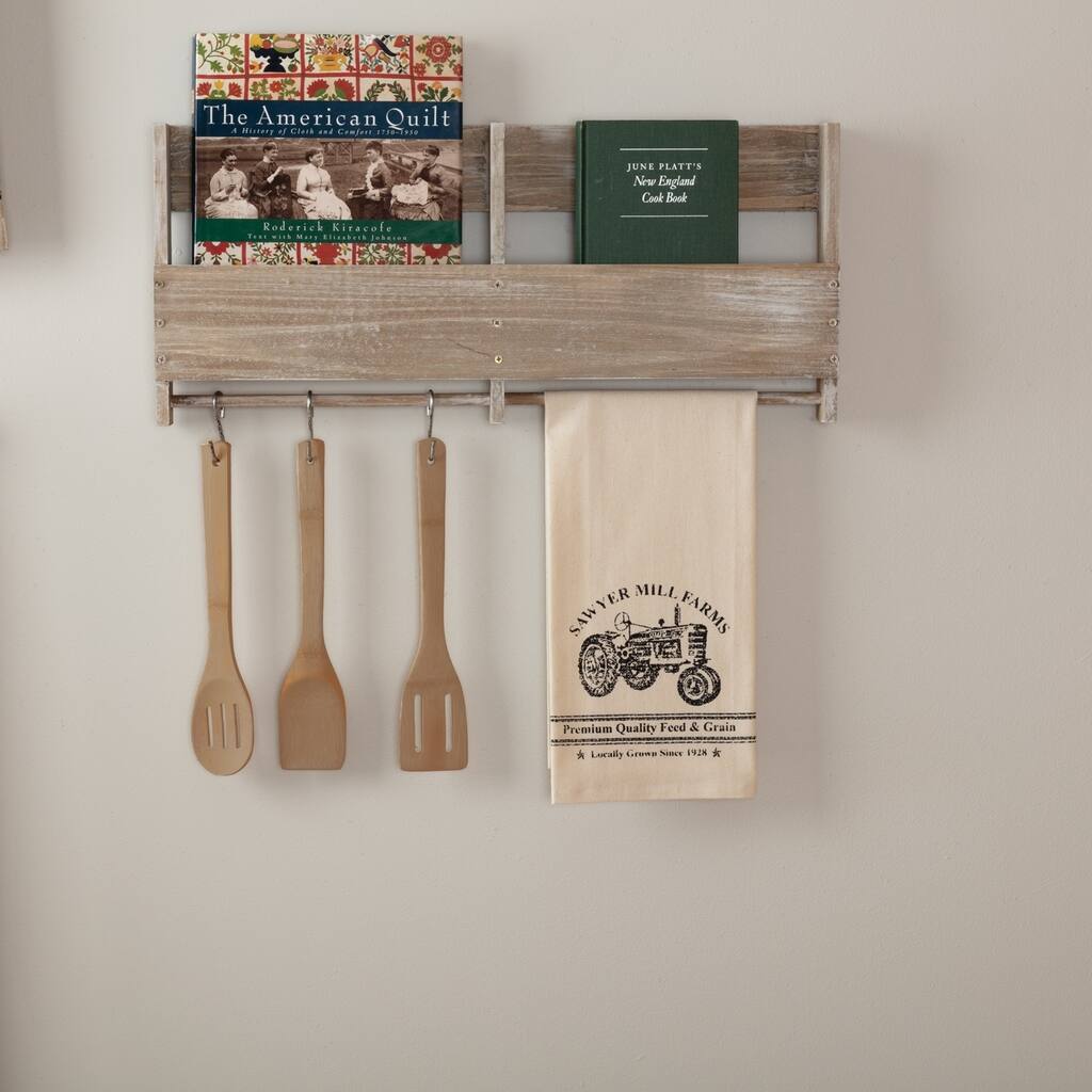 Sawyer Mill Charcoal Tractor Muslin Unbleached Natural Tea Towel 19x28 - Tea Towel 28x19