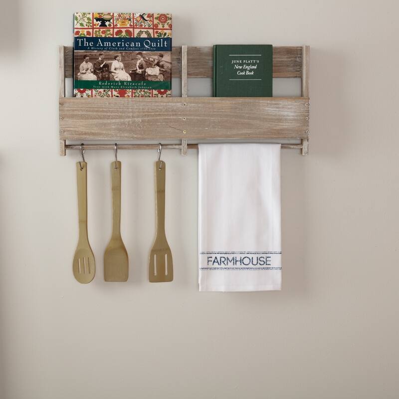 Sawyer Mill Blue Farmhouse Muslin Bleached White Tea Towel 19x28 - Tea Towel 28x19 - Single - Tea Towel 28x19 - Denim Blue/Soft White