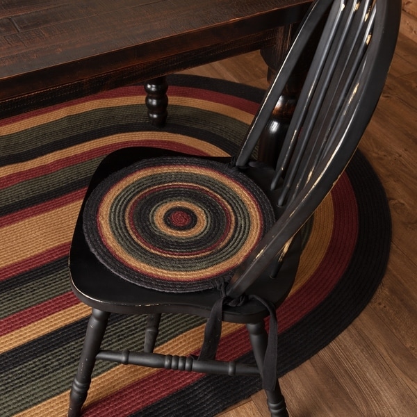 Red Rustic Tabletop Kitchen VHC Wyatt Chair Pad Set of 6 Jute Plaid