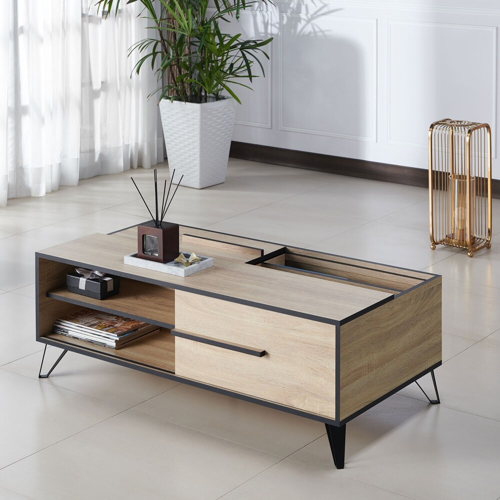 Carbon Loft Carbon Loft Feleni Mid Century Modern Storage Coffee Table Mdf Natural Oak From Overstock Com Daily Mail