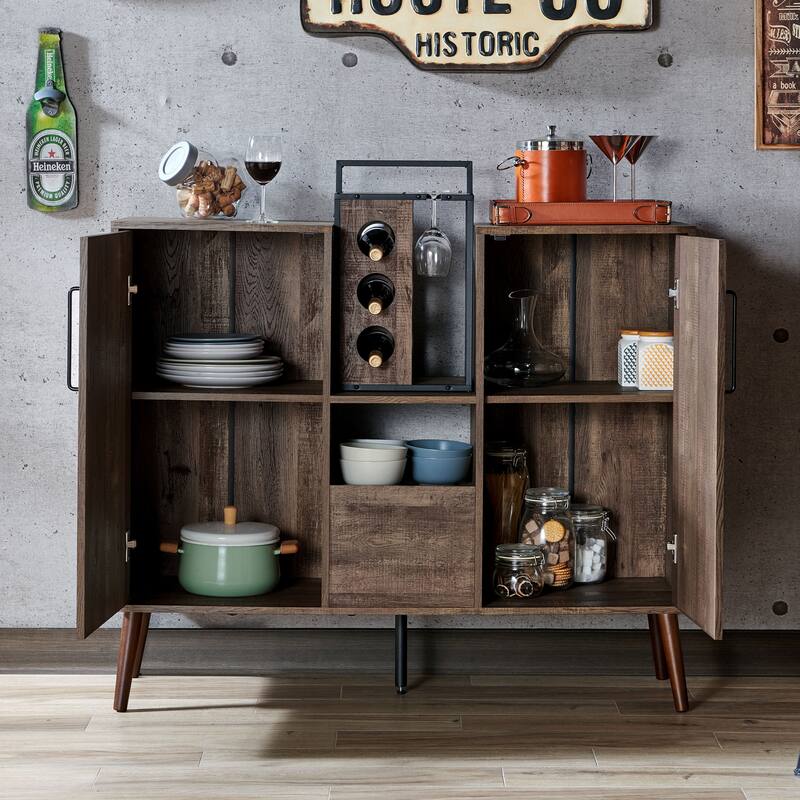 Carson Carrington Aberdour Rustic Reclaimed Oak 5-shelf Buffet