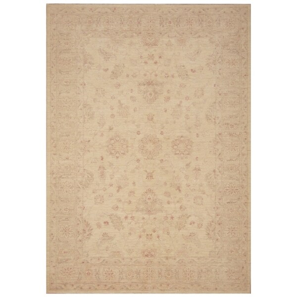 Handmade Vegetable Dye Oushak Wool Rug (Afghanistan) - 6'2 x 8'8