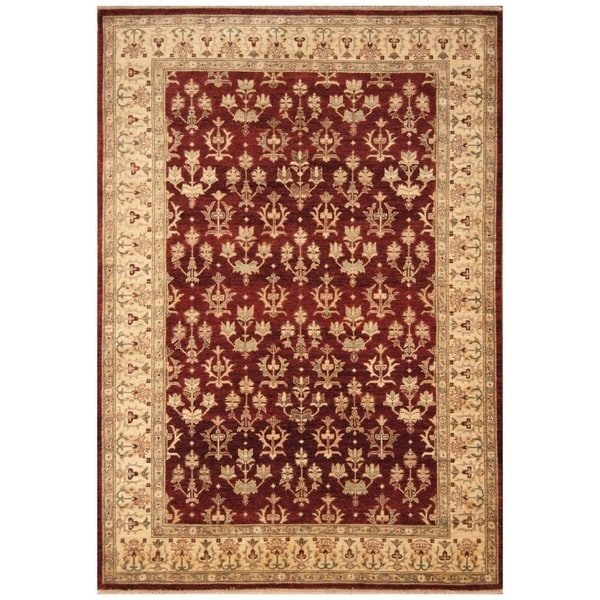 Handmade Vegetable Dye Oushak Wool Rug (Afghanistan) - 6'2 x 8'8