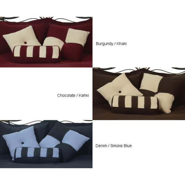 Shop Microfiber Reversible Throw Pillows Set Of 3 On Sale