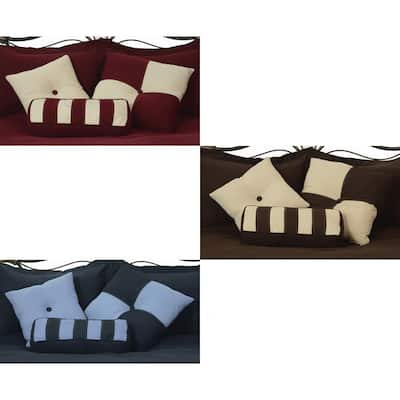 Microfiber Reversible Throw Pillows (Set of 3)