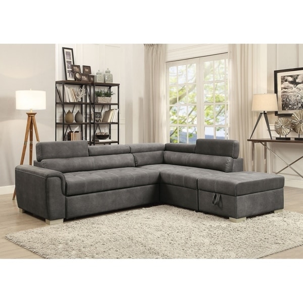 Shop Ramygala Sectional Sofa with Sleeper in Gray Polished 