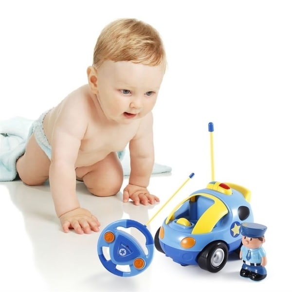 police baby playing with toys