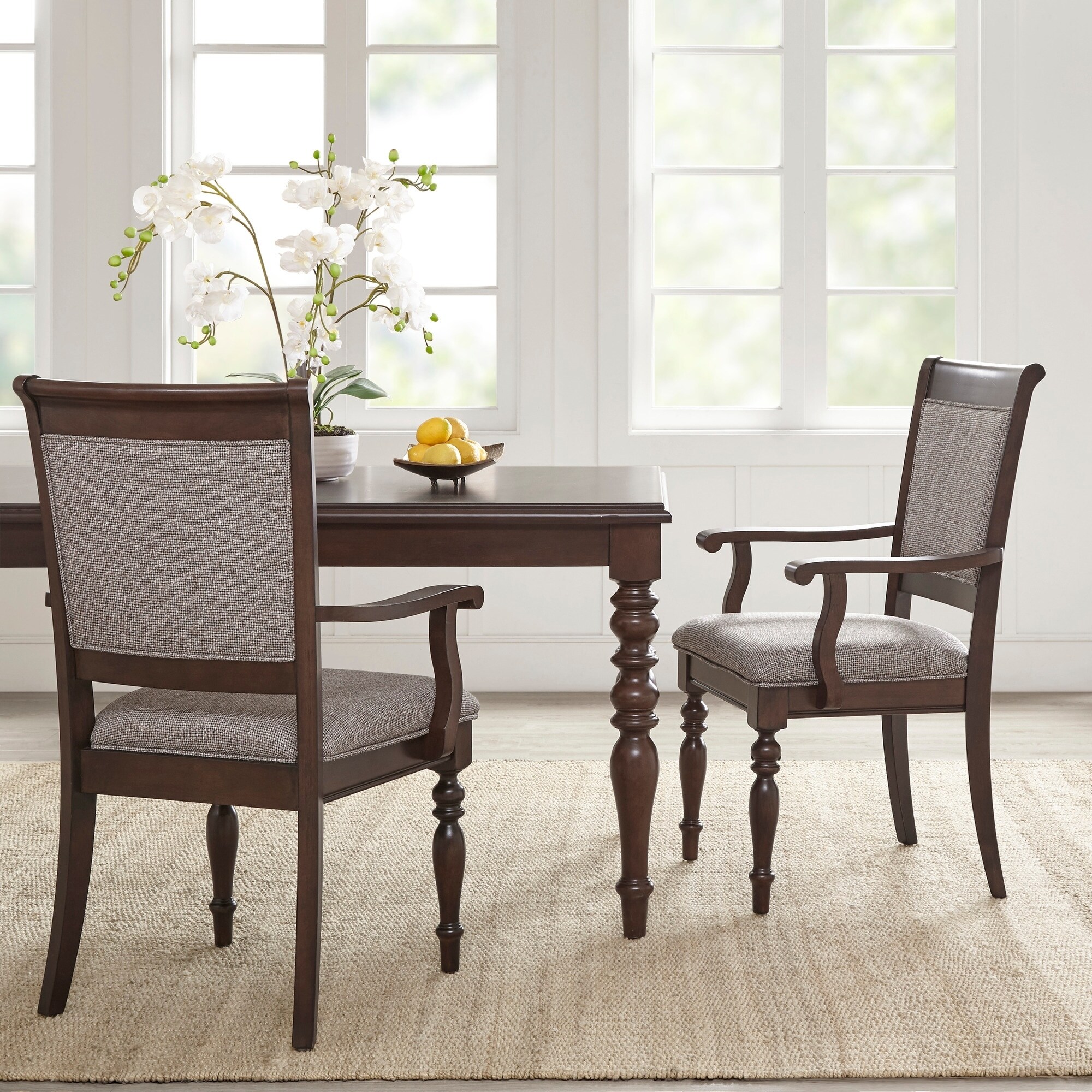 Madison Park Signature Beckett Morocco Brown Dining Armchair Set