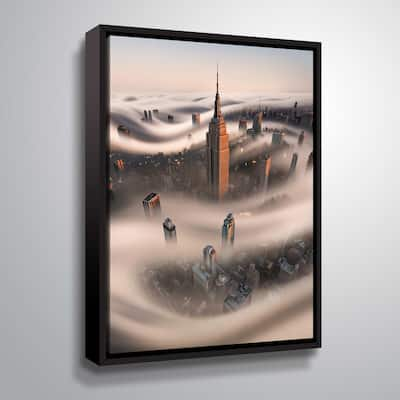 ArtWall "Empire Fog" Gallery Wrapped Floater-framed Canvas