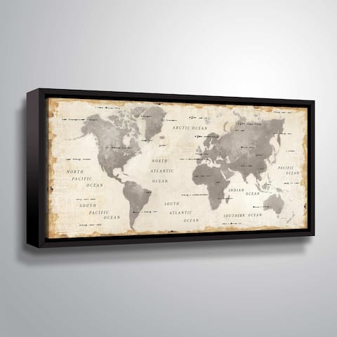 ArtWall "Colorful World I Neutral" Gallery Wrapped Floater-framed Canvas