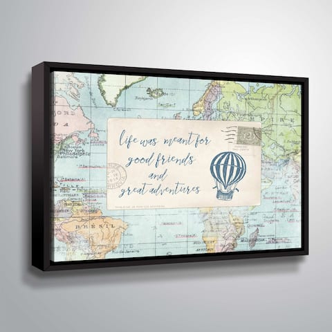 ArtWall "Travel Posts III" Gallery Wrapped Floater-framed Canvas