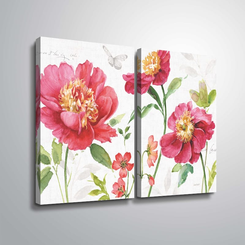 ArtWall "Pink Garden I" Gallery Wrapped Canvas - 32x48 2-piece set