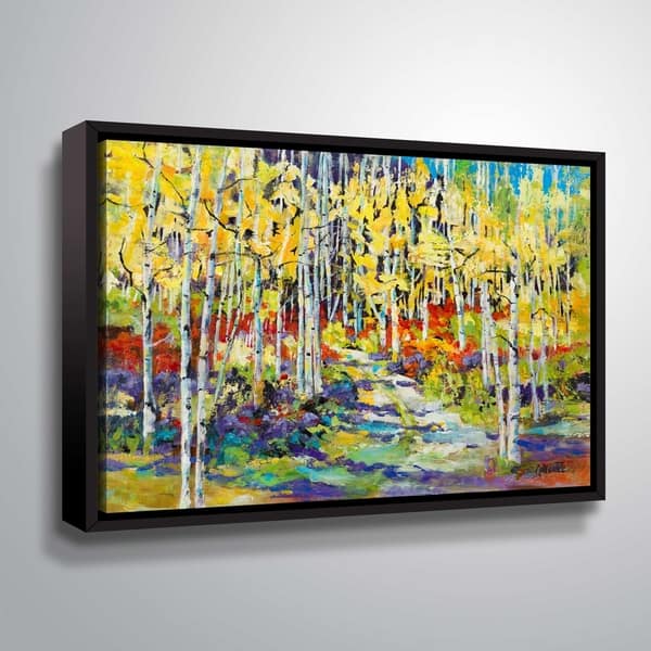 slide 1 of 7, ArtWall "Aspen Trail" Gallery Wrapped Floater-framed Canvas 14x18