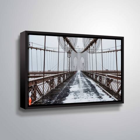 ArtWall "The Brooklyn Bridge" Gallery Wrapped Floater-framed Canvas