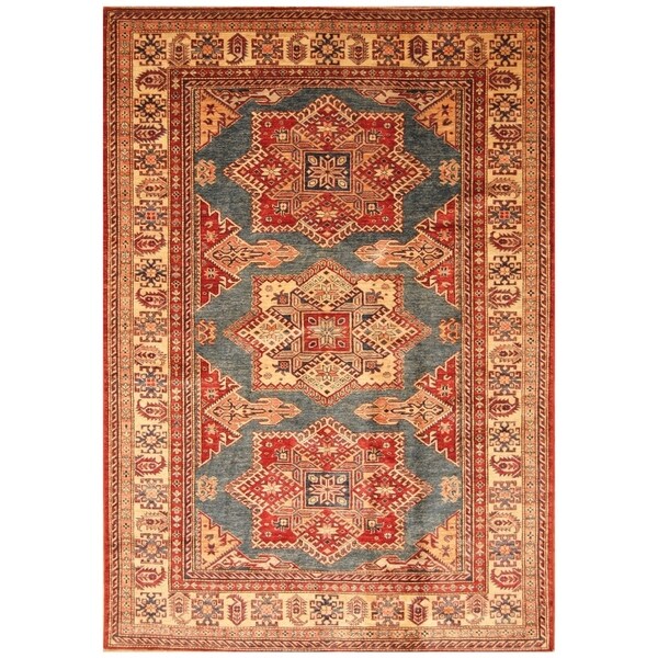 Handmade Super Kazak Wool Rug (Afghanistan) - 5'10 x 8'5