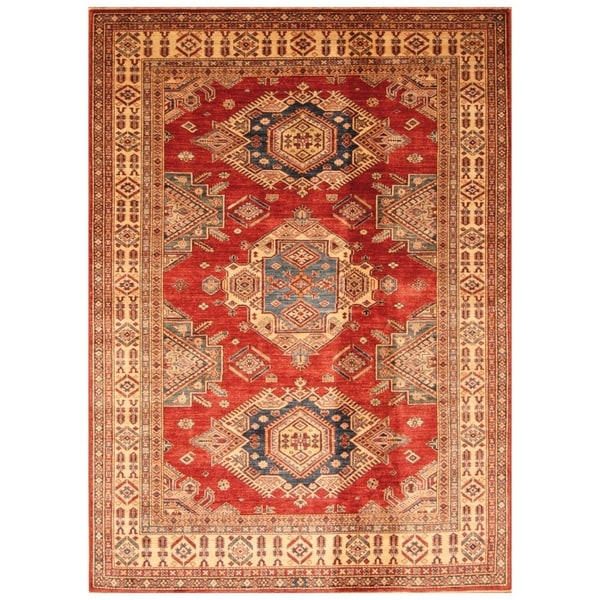 Handmade Super Kazak Wool Rug (Afghanistan) - 5'10 x 8'1