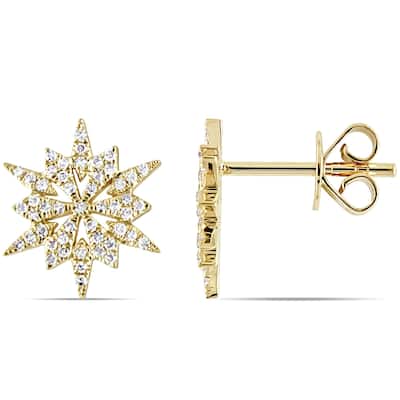 Miadora 14k Yellow Gold 1/6ct TDW Diamond Star Stud Earrings