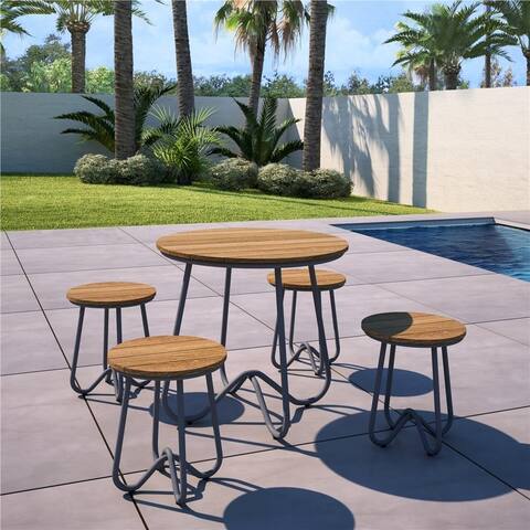Novogratz Poolside Collection Bobbi 5-pc Outdoor Bistro Set