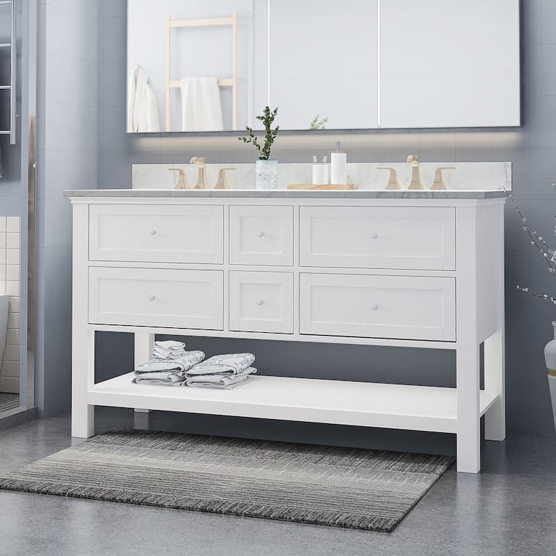 Douvier 60" Wood Bathroom Vanity (Counter Top Not Included) by Christopher Knight Home