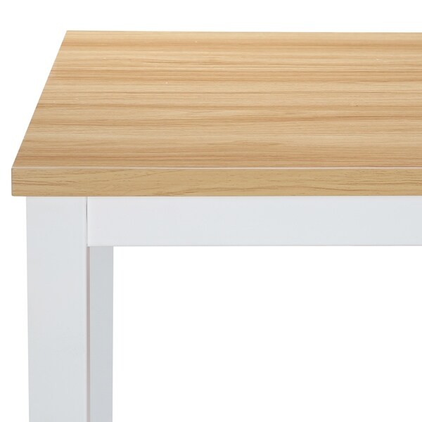 white and light wood desk