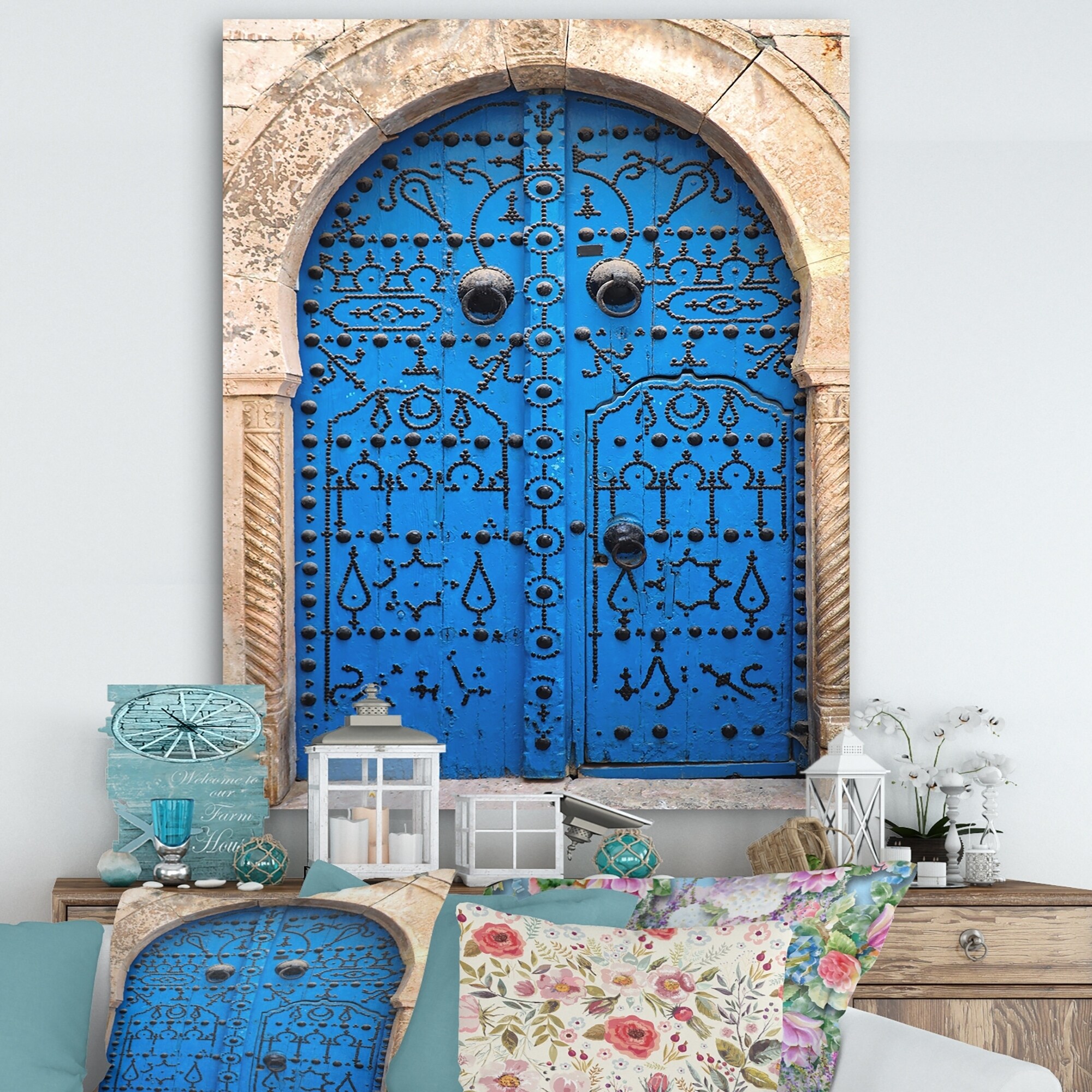 Shop Designart Vintage North African Door Vintage Premium Canvas Wall Art Multi Color Overstock 26063974