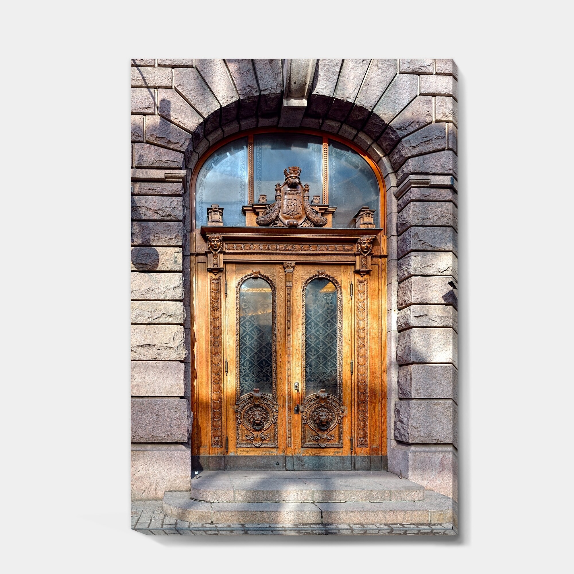 Shop Designart Antique Door With Lion Shaped Knockers In Helsinki
