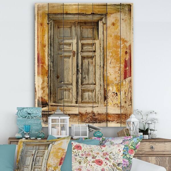 Shop Designart Old Traditional Greek Doors Vintage Print On