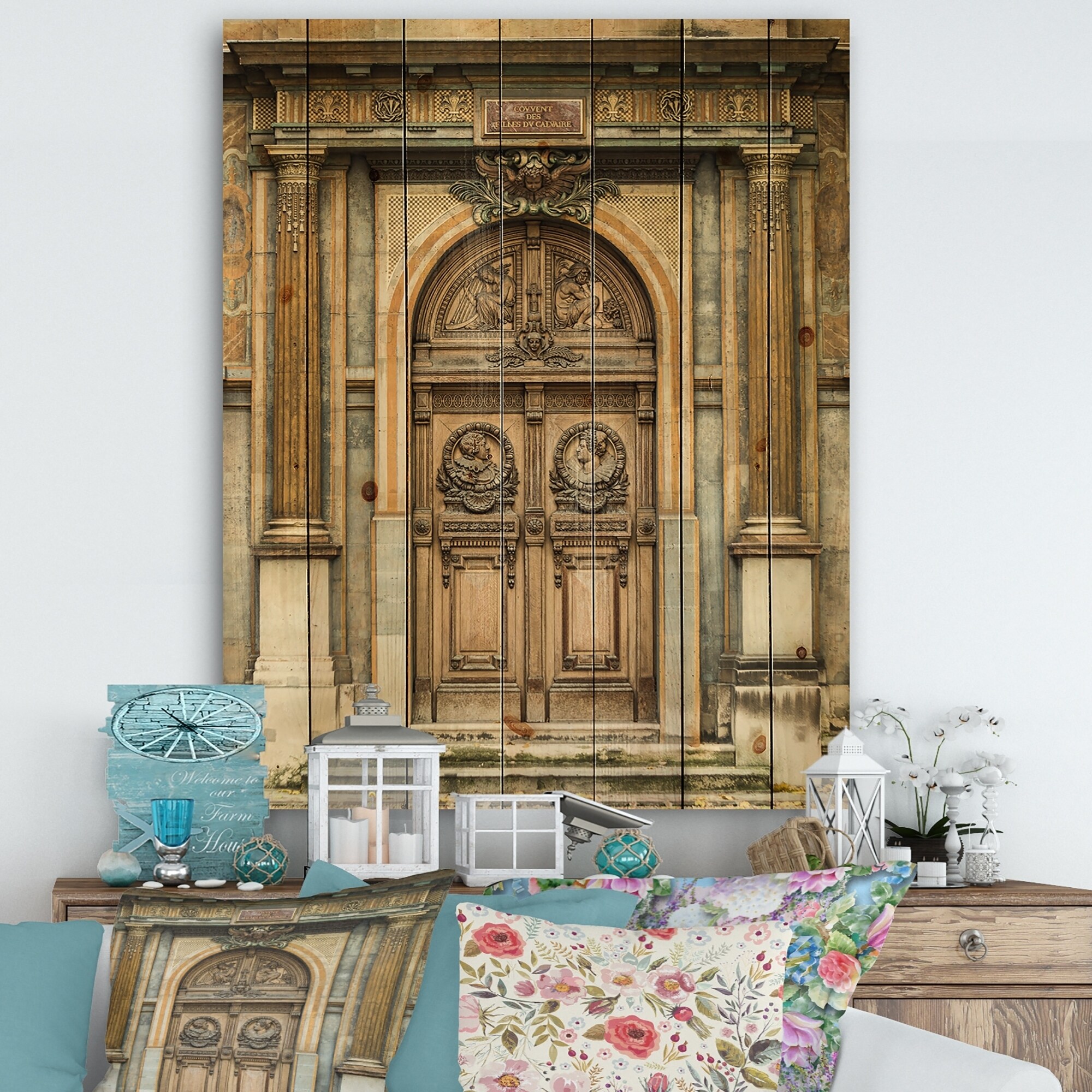 Shop Designart Old Wooden Door With Carvings In Paris France