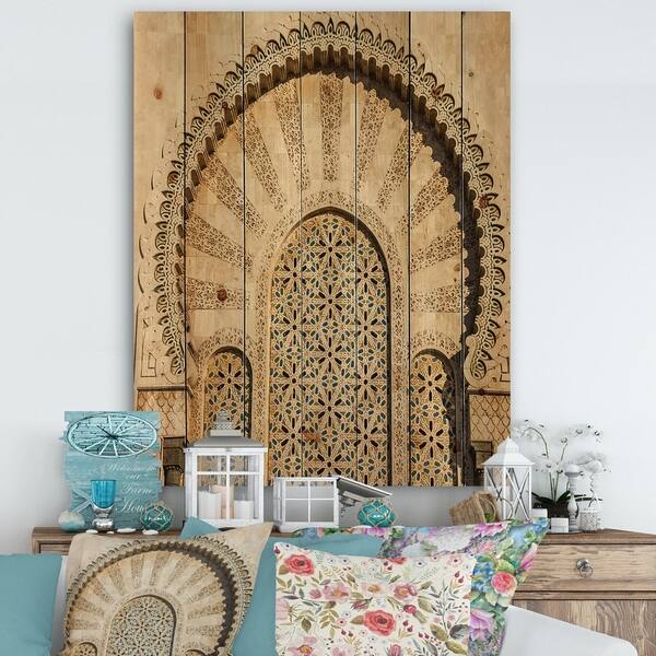 Shop Designart Morocco Mosque Door Vintage Print On Natural Pine