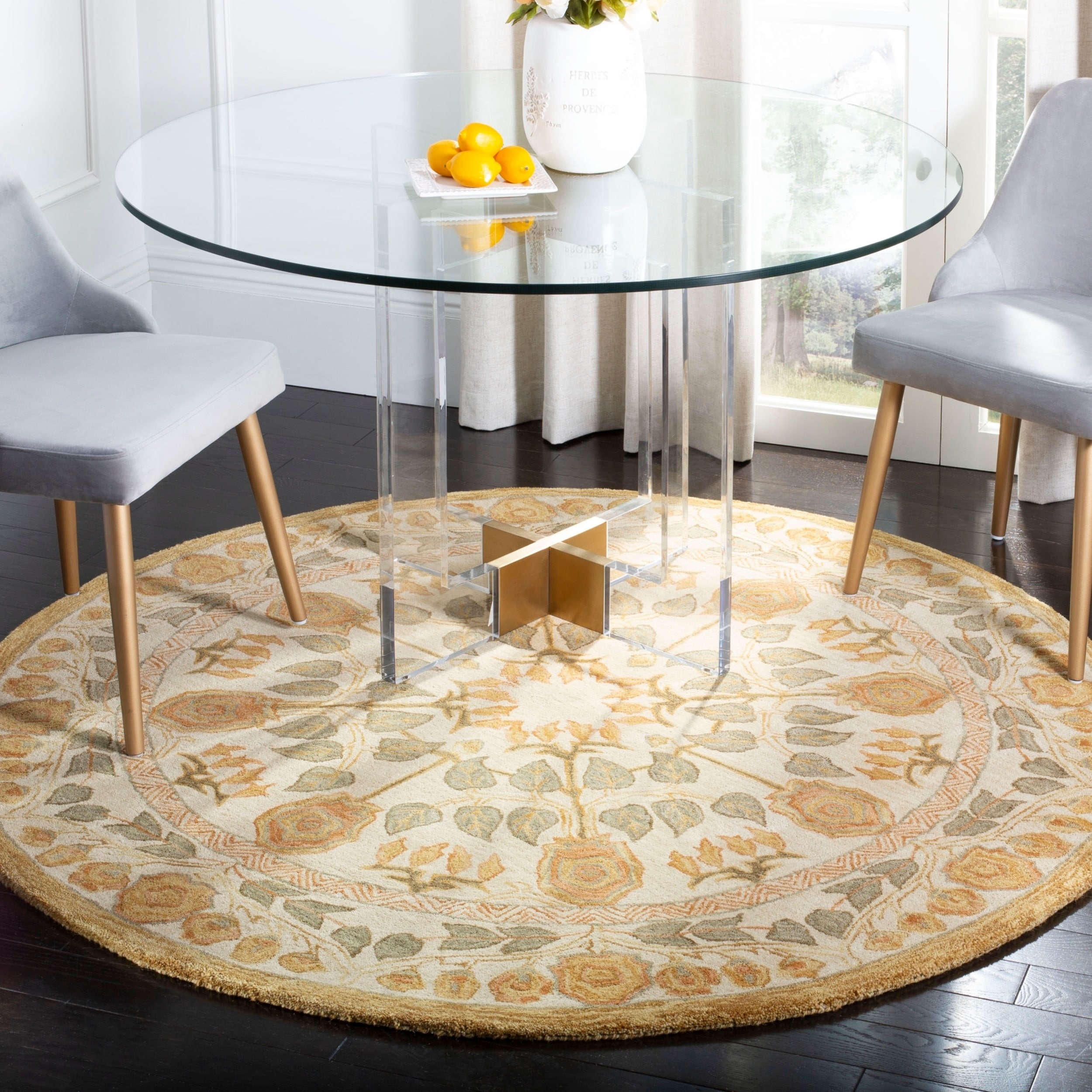 tree ivory green wool rug 4 round today $ 106 39 sale $ 95 75 save