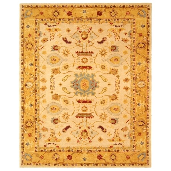 Safavieh Handmade Anatolia Traditional Ivory/ Gold Hand-spun Wool Rug - 9' x 12'